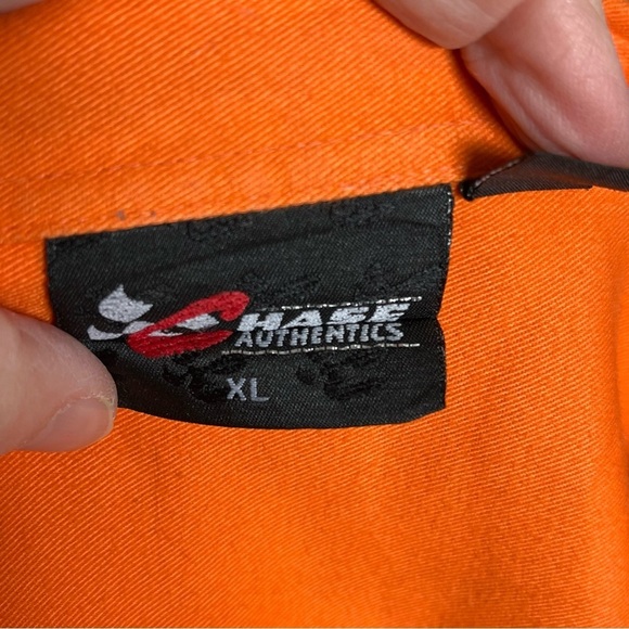 Tony Stewart Embroidered Men's Orange Button Down Short Sleeve Shirt XL NASCAR - Picture 9 of 10